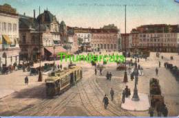 CPA 06 NICE PLACE MASSENA ET LE CASINO TRAM TRAMWAY - Transport (road) - Car, Bus, Tramway