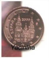 @Y@  Spanje  1 - 2 - 5 Cent   2000   UNC - Espagne