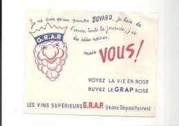 Buvard G.R.A.P. Voyez La Vie En Rose, Buvez Le GRAP Rosé Les Vins Supérieurs G.R.A.P. - Liqueur & Bière