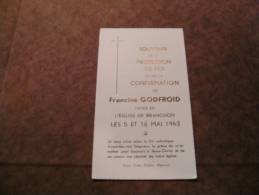 BC4-2-100 CDP Souvenir Communion  Francine Godfroid Branchon 1963 - Communie