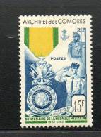 LOT 200 -  COMORES N° 12 * Charnière - MEDAILLE MILITAIRE - Cote 55  € - Unused Stamps