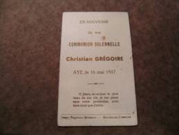 BC4-2-100 CDP Souvenir Communion Christian Gregoire Aye 1937 - Comunión Y Confirmación