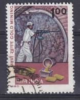 India 1980 Mi. 850    1.00 (R) Goldmine Von Kolar Minearbeiter Goldbarren - Gebruikt