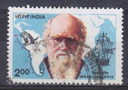 India 1983 Mi. 951    2.00 (R) Charles Darwin Voyage Reise Mit "Beagle Ship Schiff - Oblitérés