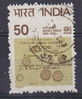 India 1980 Mi. 810     50 P Internationale Briefmarkenausstellung INDIA '80 Münzen Coins, Document - Oblitérés