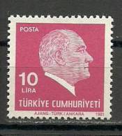 Turkey; 1981 Regular Issue Stamp - Neufs