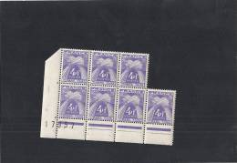 ►EB026 -  Timbre Taxe 4F Violet (et Non Bleu Comme Montre Le Scan) En Bloc De Sept  Coin Daté 17 9 57 - TTB - 1859-1959 Mint/hinged