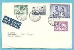 1141+1142+1144+1145 Op Brief Per Luchtpost Met Stempel ARLON Naar GHANA !! - Lettres & Documents