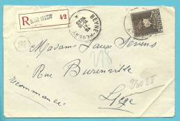 322A Op Brief Aangetekend Met Stempel BEYNE-HEUSAY  ▲ - 1931-1934 Kepi