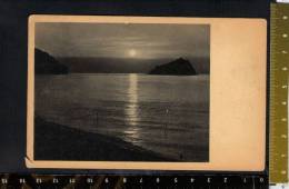 D2912 Panorama Controluce Di Una Spiaggia Al Tramonto - 1950 Spedita Stranamente Tra Due Comuni Di Frosinone - Contre La Lumière