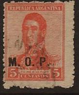 ARGENTINA 1920 5c San Martin MOP U SG OD21 PT117 - Servizio