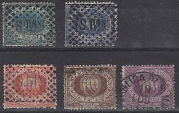 Saint-Marin / 1ère Série De 1877 / Nos 1, 3,  5, 7, 8.   Cot 320 Euros. - Usados