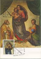 ITALIA - FDC MAXIMUM CARD 1983 - NATALE - DIPINTI DI RAFFAELLO - ANNULLO SPECIALE CITTA' DI CASTELLO - Maximumkaarten