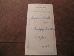 BC4-2-101 CDP Souvenir Communion  Josephine Smolik Montigny Le Tilleul 1943 - Kommunion Und Konfirmazion
