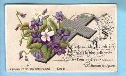 Image Pieuse Religieuse Holy Card - Ed Bouasse Jeune 3351 B - Se Conformer à La Volonté De Dieu  ... Croix Fleurs - Images Religieuses