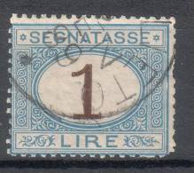 Regno D'Italia - 1870 Segnatasse (usato) 1 Lira Azzurro Chiaro E Bruno Sass. 11 - Taxe