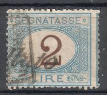 Regno D'Italia - 1870 Segnatasse (usato) 2 Lire Azzurro Chiaro E Bruno Sass. 12 - Taxe