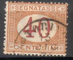 Regno D'Italia - 1870 Segnatasse (usato) 40 C. Ocra E Carminio Sass. 8 - Impuestos