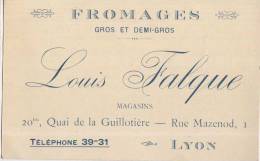 Carte Fromages - Louis Falque - Lyon - Cartes De Visite