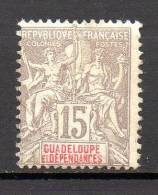 Guadeloupe - 1900/01 - N° Yvert : 42 * - Ongebruikt