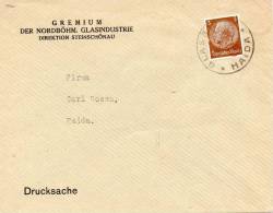 Germany 1938, Haida Sudetenland, Sudeten, Sudety, "Glasstadt Haida', Firm's Letter Provisional Cancel-stempel To Haida - Sudetenland