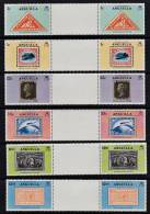 D0042 ANGUILLA 1979, SG 358-63 Death Centy Rowland Hill  MNH, Gutter Pairs - Anguilla (1968-...)