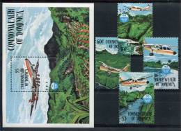 Dominique           834/837  **  +  Bloc  94  **    Avions - Dominica (...-1978)