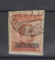 CASTELROSSO 1922 20 CENT. ARANCIO USATO SU FRAMMENTO - Castelrosso