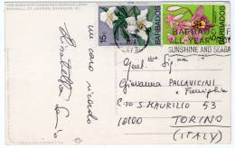 BARBADOS - THE MUCH PHOTOGRAPHED MORGAN LEWIS WINDMILL, ST.ANDREW / THEMATIC STAMPS-FLOWERS - Barbades