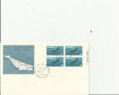 CANADA 1979 – FDC ENDANGERED SPECIES - WHALE   W 1 LOWER RIGHT BLOCK OF 4 STS OF 35  C    POSTM. OTTAWA  APR 10   RE2070 - 1971-1980