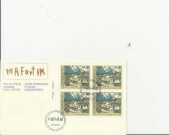 CANADA 1981 – FDC MARC AURELE FORTIN - PAINTING AT BAIE SAINT-PAUL  W 1 LEFT LOWER BLOCK OF 4 STS    OF 17  C    POSTM. - 1981-1990