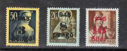 Ungheria    -   1945.  3 Valori Sovrastampati. MLH - Unused Stamps