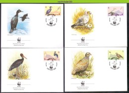 Mud112fb WWF FAUNA OOIEVAAR PATRIJS GIER VOGELS BIRDS VULTURE STORK PARTRIDGE VÖGEL AVES OISEAUX GIBRALTAR 1991 FDC´s - FDC