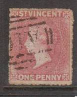 St Vincent 1862 1d Rose Used - St.Vincent (...-1979)