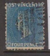 St Vincent 1863 4d Blue Fine Used - St.Vincent (...-1979)