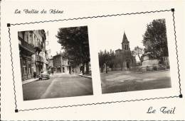 D07 - LE TEIL  - 2 Vues -  Place Des Sablons  -  Monument Aux Morts - Le Teil