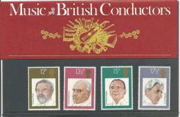 1980 Music & British Conductors Set Of 4 Presentation Pack As Issued 10th September 1980 Great Value - Presentation Packs