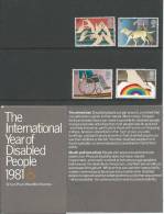 1981 International Year Of The Disabled Set Of 4 Presentation Pack As Issued 12th August 1981 Great Value - Presentation Packs