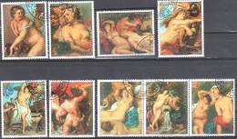 Paraguay 1985 - Art Painting -  Mi 3916-22 - 7v+2 Labels -  Used - Desnudos