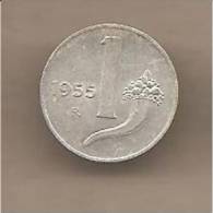 Italia - Moneta Circolata Da 1£ "Cornucopia" - 1955 - 1 Lire