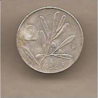 Italia - Moneta Circolata Da 2£ "Olivo" - 1954 - 2 Liras