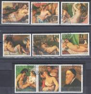 Paraguay 1986 - Tizian Art Painting -  Mi 3933-39 - 7v+2 Labels -  Used - Desnudos
