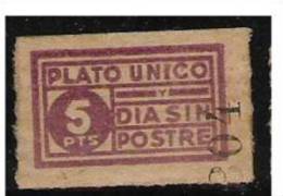 782-SELLO GUERRA CIVIL PLATO UNICO DIA SIN POSTRE 5 PTS SPAIN CIVIL WAR - Nationalistische Ausgaben