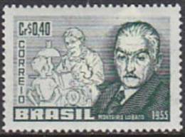 Brasilien 1955. Writer. Monteiro Lobado, Schriftsteller, Mit Buch (B.0120) - Unused Stamps