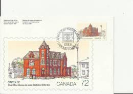 CANADA 1987 – FD SPECIAL POSTCARD CAPEX 87 TORONTO - BATTLEFORD - SASK 1913 POST OFFICE ADDR TO NETHERLANDS  -  W 2 STS - 1981-1990
