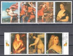 Paraguay 1989 - Art  Painting -  Mi Mi 4310-14 +2 Labels - Used - Desnudos