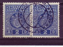 PORTO-COAT OF ARMS-2 DIN-PAIR-T II-POSTMARK-SARAJEVO-BOSNIA-YUGOSLAVIA-1931 - Portomarken