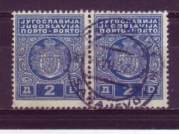 PORTO-COAT OF ARMS-2 DIN-T II-PAIR-POSTMARK-SARAJEVO -BOSNIA-YUGOSLAVIA-1931 - Segnatasse