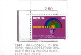 Svizzera ** - X-1985 - Francobolli Di Servizio OMPI - Ungebraucht