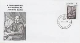 SPAIN. COVER 500th ANNIV. JERONIMO ZURITA. ZARAGOZA "TU SELLO" - Cartas & Documentos